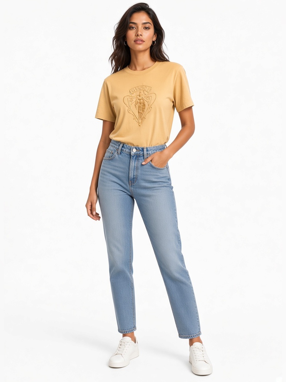 1990s GUCCI
ICONIC Yellow Embroidered T-shirt made in Italy